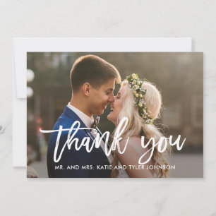 Brushed Calligraphy EDITABLE COLOR Thank You Card