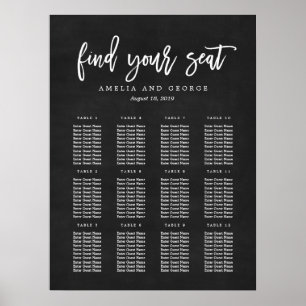 Brushed Calligraphy Seating Chart Poster