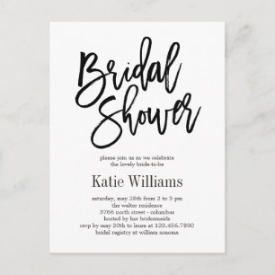 Brushed Charm EDITABLE COLOR Bridal Shower Invite Postcard