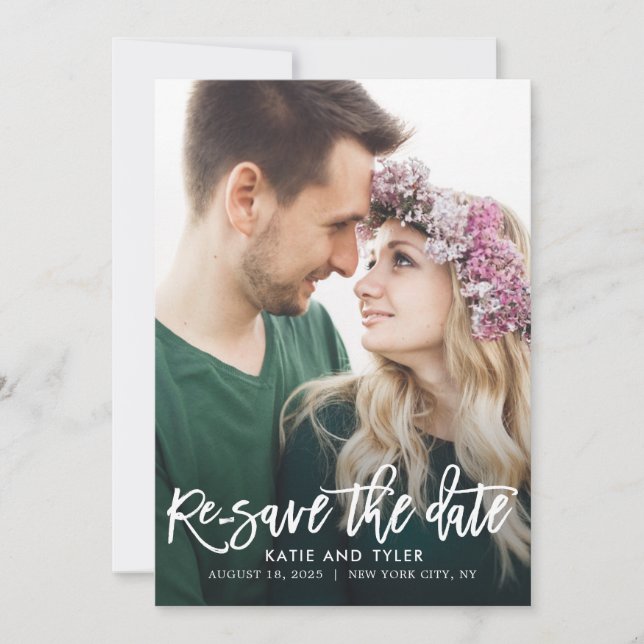 Brushed Charm EDITABLE COLOR Change The Date Card (Front)