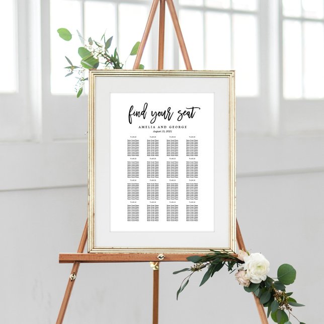 Brushed Charm EDITABLE COLOR Seating Chart Poster (Creator Uploaded)