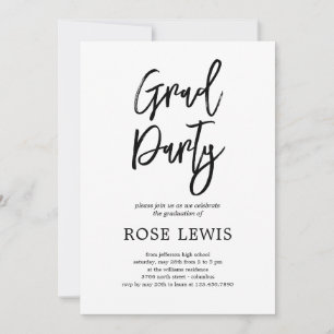 Brushed Charm Graduation Party Invitation