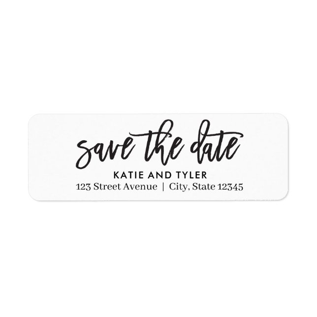 Brushed Charm Save The Date Address Label (Front)