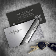 Brushed Chrome & Stone Monogram ID1042