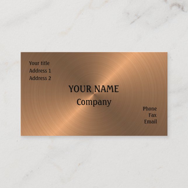Brushed Copper Business Card (Front)