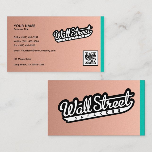 Brushed Copper Business Card Background (Front/Back)