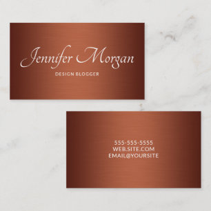 Brushed Copper Elegant Ombre Business Card