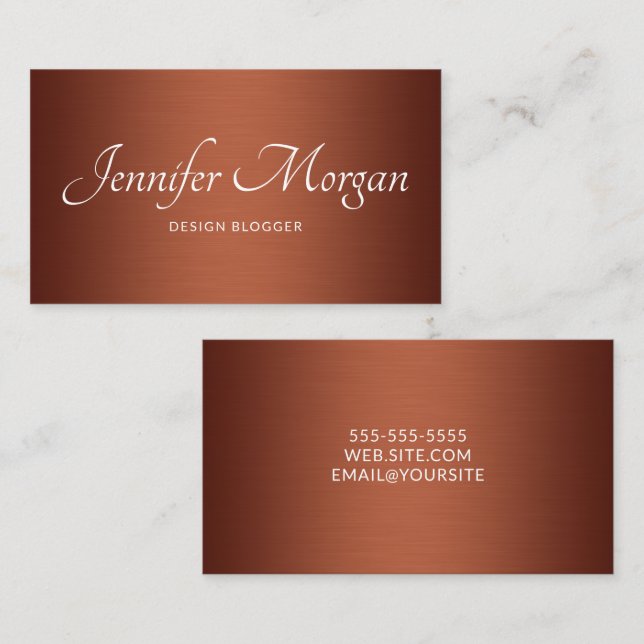 Brushed Copper Elegant Ombre Business Card (Front/Back)