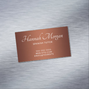 Brushed Copper Elegant Ombre Magnetic Business Card