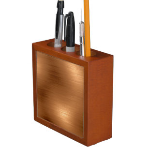 Brushed Copper Look Desk Organiser