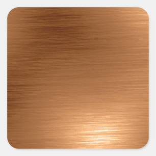 Brushed Copper Look Square Sticker