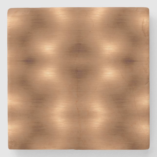 Brushed Copper Look Stone Coaster (Front)