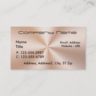 Brushed Copper Metal Business Cards