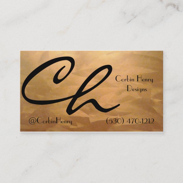 Brushed Copper Metallic Business Card (Front)