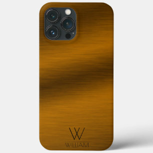 Brushed Copper Minimalist Personalised Monogram iPhone 13 Pro Max Case