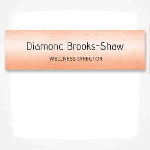 Brushed Copper Professional Company ID  Name Tag