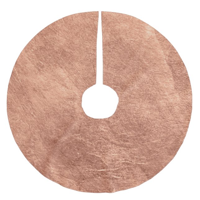 Brushed copper surface, metallic texture. brushed polyester tree skirt (Front)