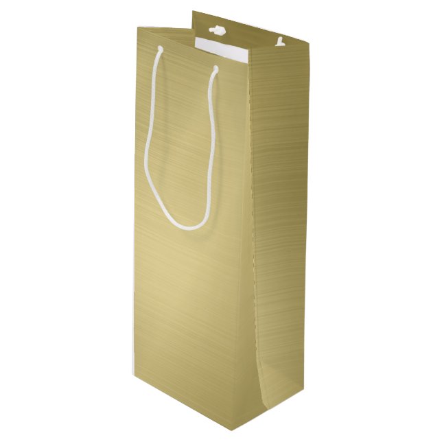 Brushed Deep Gold Wine Gift Bag (Front Angled)