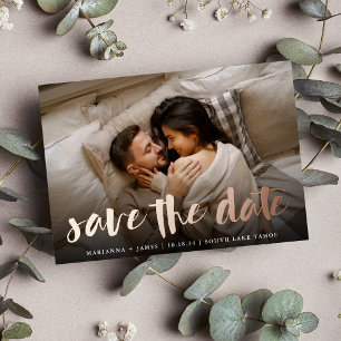 Brushed Foil Overlay   Photo Save the Date