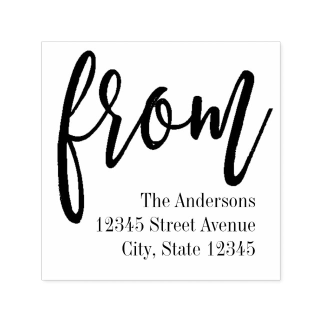 Brushed From Personalised Rubber Stamp (Design)