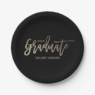 Brushed Glimmer EDITABLE COLOR Grad Party Plates
