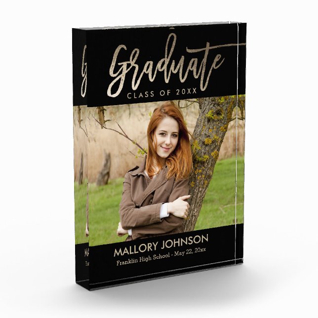 Brushed Glimmer EDITABLE COLOR Graduation Block (Left)