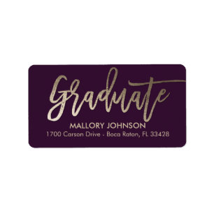 Brushed Glimmer EDITABLE COLOR Graduation Label