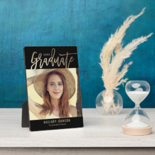 Brushed Glimmer EDITABLE COLOR Graduation Plaque