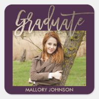 Brushed Glimmer EDITABLE COLOR Graduation Stickers