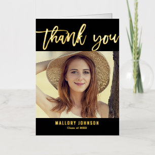 Brushed Glimmer FOIL Graduation Thank You Card