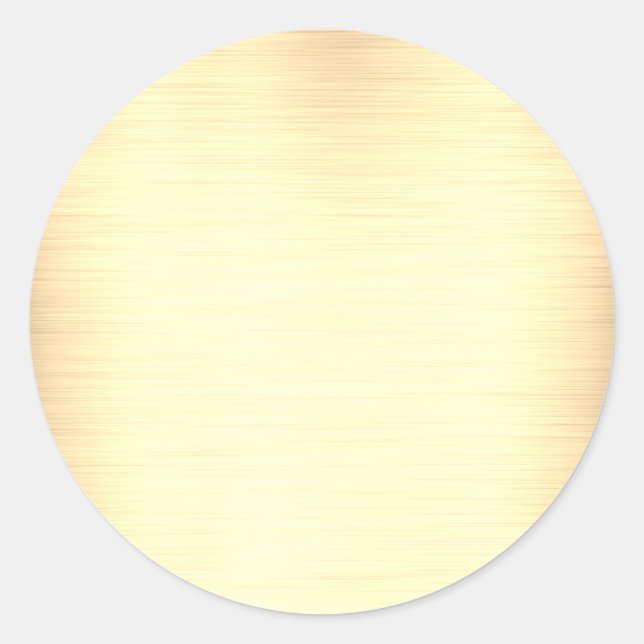 Brushed Gold Blank Template, DIY Text Art Logo Classic Round Sticker (Front)