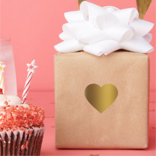 Brushed gold colour heart sticker