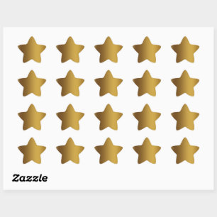 Brushed gold colour star sticker