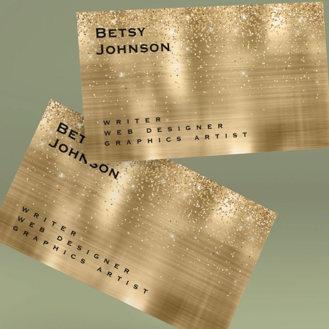 Brushed Gold Foil and Glitter Business Card (Creator Uploaded)