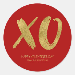 Brushed Gold Foil XOXO Valentine Sticker