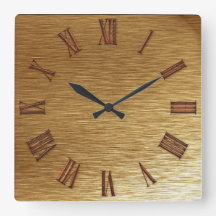 Brushed Gold Metal-look Wall Clock