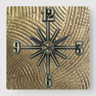Brushed Gold Pattern Sunburst Dial Wall Clock
