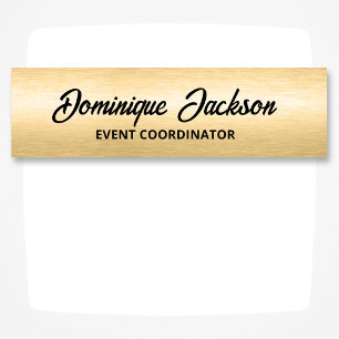 Brushed Gold Professional Employee ID  Name Tag