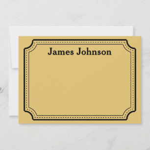 Brushed Gold Retro Bold Serif Desk Name Plate Card