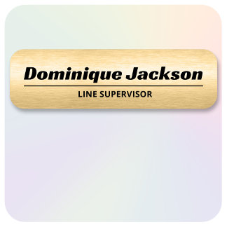 Brushed Gold Stylish Type Employee ID Name Tag