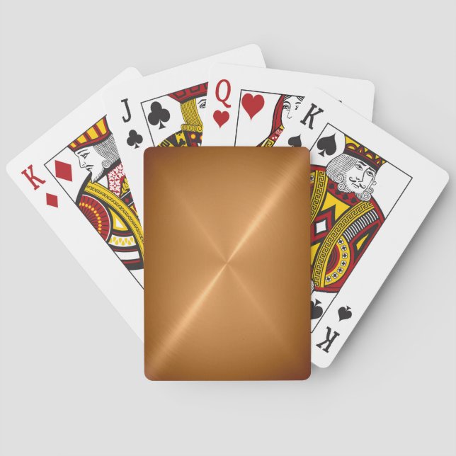 Brushed Golden Metal Playing Cards (Back)