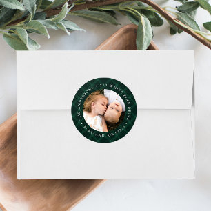 Brushed Green Plaid Photo Return Address Label