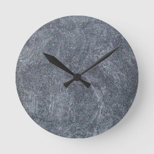 Brushed Grey Stone Granite Texture Background Round Clock
