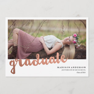 Brushed in Rose Gold   Graduation Invitation
