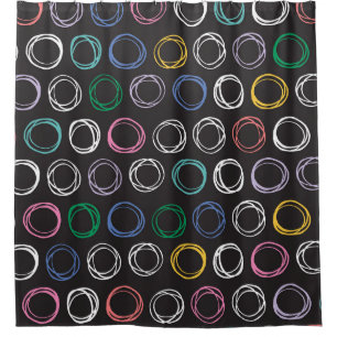 Brushed Lines: Hand Drawn Seamless Design Shower Curtain