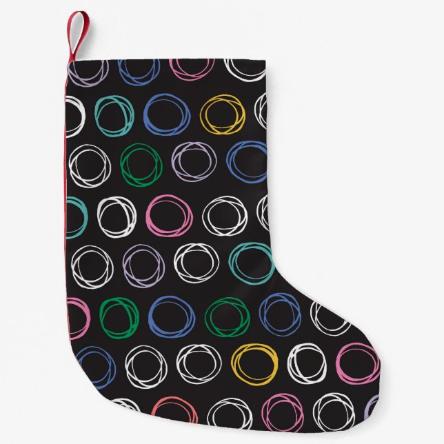 Brushed Lines: Hand Drawn Seamless Design Small Christmas Stocking (Front)