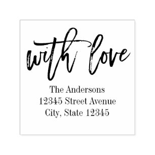 Brushed Love Personalised Rubber Stamp