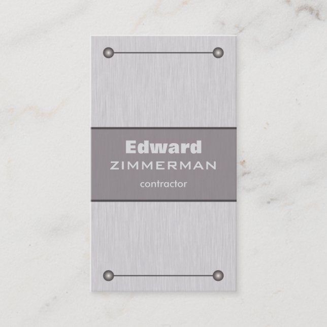 Brushed Metal: Aluminium Textured Business Card (Front)