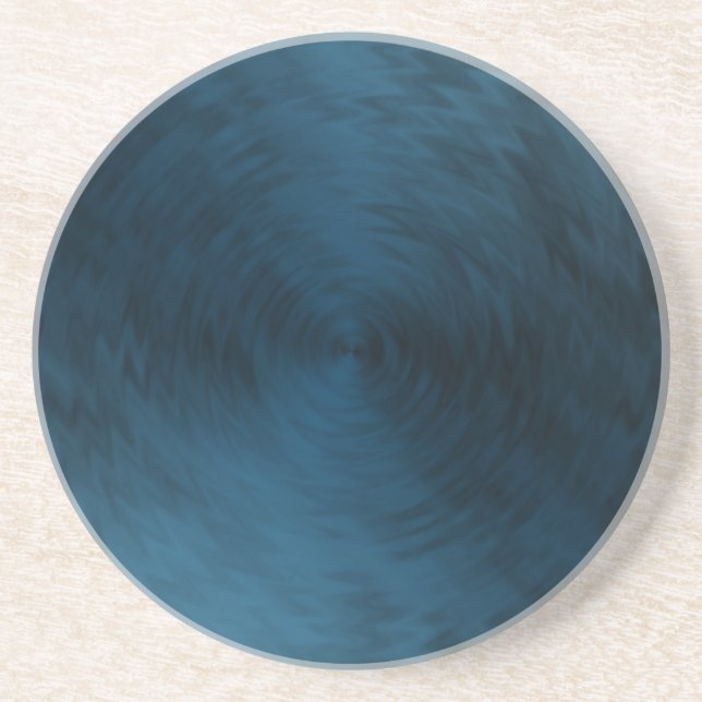 Brushed Metal Blue Steel Metallic Abstract Coaster (Front)