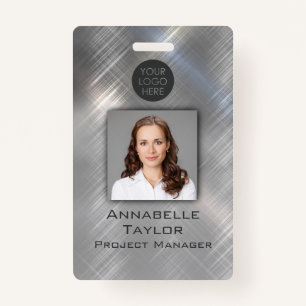 Brushed Metal Business ID Badge